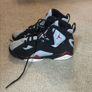 Jordan Kids Black, Gray, and Red Sneakers